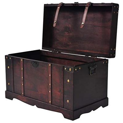 VidaXL Schatkist vintage stijl 66x38x40 cm hout VidaXL Schatkist vintage stijl 66x38x40 cm hout