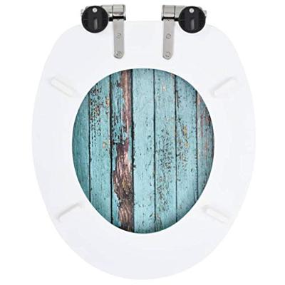 Toiletbril met soft-close deksel oud hout MDF Toiletbril met soft-close deksel oud hout MDF
