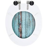 Toiletbril met soft-close deksel oud hout MDF - thumbnail