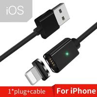 2 stks ESSAGER smartphone snel opladen en gegevensoverdracht magnetische kabel kleur: zwart iOS kabel (2m) - thumbnail