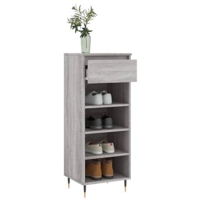 VidaXL Schoenenkast 40x36x105 cm bewerkt hout grijs sonoma VidaXL Schoenenkast 40x36x105 cm bewerkt hout grijs sonoma