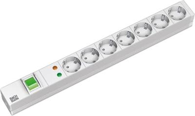 Bachmann 333.405 19 inch Stekkerdoos voor patchkast 1 HE Geaarde contactdoos Overspanningsbescherming Lichtgrijs Bachmann 333.405 19 inch Stekkerdoos voor patchkast 1 HE Geaarde contactdoos Overspanningsbescherming Lichtgrijs