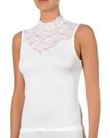 Dames Kanten Top - Blazershirt - Met Hoge hals - Dames kanten mouwloos ondershirt zonder mouwen - thumbnail