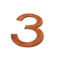 Nummer 3 Model: Huisnummer Cortenstaal Geroba - Geroba - thumbnail