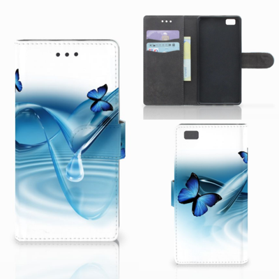 Huawei Ascend P8 Lite Telefoonhoesje met Pasjes Vlinders Huawei Ascend P8 Lite Telefoonhoesje met Pasjes Vlinders