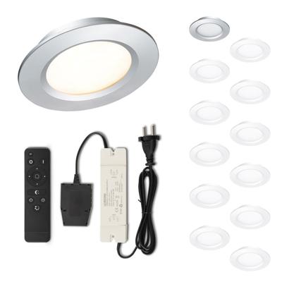 Set LED-inbouwspot met afstandsbediening Modena zilver 3W dimbaar 1-12 stuks
