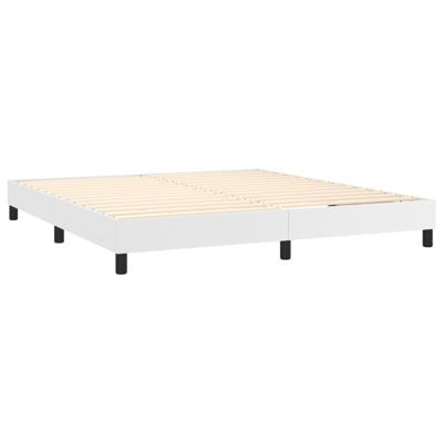 Boxspring met matras kunstleer wit 180x200 cm