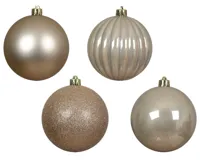 Decoris kerstballen plastic 4st parel 10cm - thumbnail