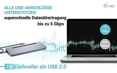 Hub USB-C i-Tec C31FLAT2PDPRO Zilverkleurig - thumbnail