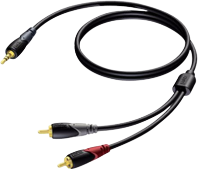 Procab CLA711/10 verloopkabel 1x Mini-jack naar 2x RCA 10m