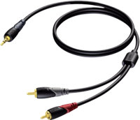Procab CLA711/10 verloopkabel 1x Mini-jack naar 2x RCA 10m - thumbnail