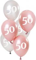 Ballonnen 50 Jaar Glossy Pink (6st) - thumbnail