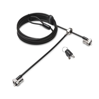 Kensington Laptopslot Sleutelslot Aansluiting voor twee laptops, Supersterke T-Bar sluitkop voor bescherming tegen 2430 mm Microsaver 2.0 Twin Kensington Laptopslot Sleutelslot Aansluiting voor twee laptops, Supersterke T-Bar sluitkop voor bescherming tegen 2430 mm Microsaver 2.0 Twin