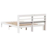 Bedframe met hoofdeinde zonder matras 120x200 cm wit - thumbnail