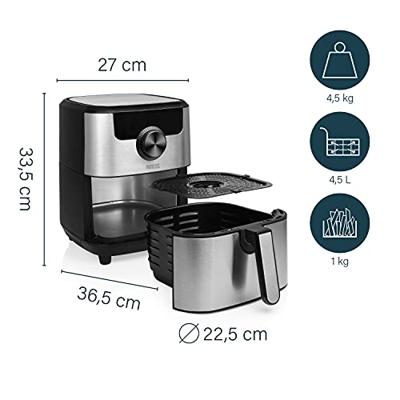Princess 01.182037.01.001 Airfryer 4.5 l 1500 W Appbased, Timerfunctie Zwart, Zilver Princess 01.182037.01.001 Airfryer 4.5 l 1500 W Appbased, Timerfunctie Zwart, Zilver