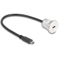 Delock 88183 USB-C-kabel USB-C stekker, USB-C bus 0.30 m Zwart, Zilver - thumbnail