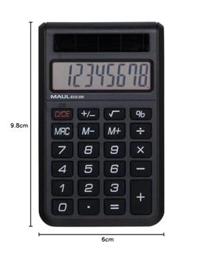 Maul ECO 250 Zakrekenmachine Zwart Aantal displayposities: 8 werkt op zonne-energie (b x h x d) 60 x 98 x 12 mm Maul ECO 250 Zakrekenmachine Zwart Aantal displayposities: 8 werkt op zonne-energie (b x h x d) 60 x 98 x 12 mm