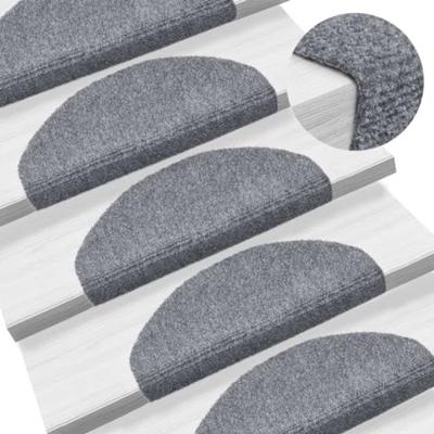 VidaXL Trapmatten zelfklevend 5 stuks 65x21x4 cm lichtgrijs halfrond groot