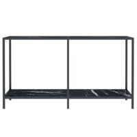 Wandtafel 140x35x75,5 cm gehard glas zwart - thumbnail