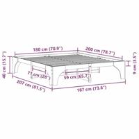 Bedframe met opslag Wit 180 x 200 cm Massief grenenhout - thumbnail