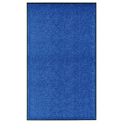 VidaXL Deurmat wasbaar 90x150 cm blauw