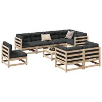 9-delige Loungeset massief grenenhout - thumbnail