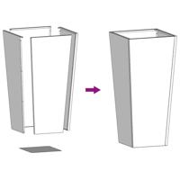 Plantenbak 35x35x75 cm staal olijfgroen - thumbnail