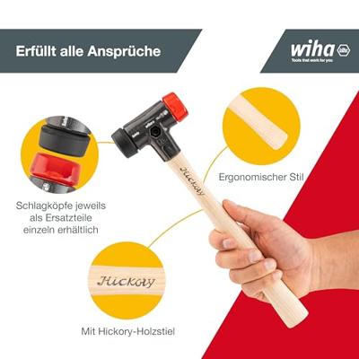 Wiha Kunststof hamer Safety | middelzacht/hard | met hickorysteel | rond-slagkop | 30 mm - 26611 - 26611 - thumbnail