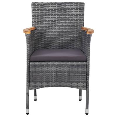 5-delige Tuinset poly rattan grijs