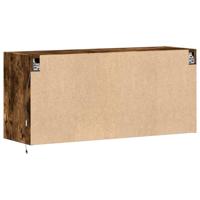 Tv-wandmeubel met LED-verlichting 100x31x45 cm gerookt eiken - thumbnail