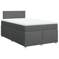 Boxspring met matras stof donkergrijs 120x190 cm - thumbnail