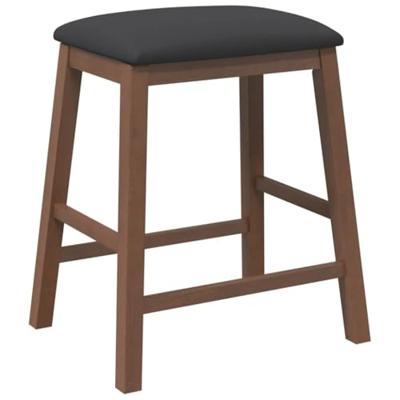 Barstoelen met kussens 2 st massief hout rubber bruin