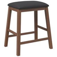 Barstoelen met kussens 2 st massief hout rubber bruin - thumbnail