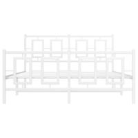 Bedframe met hoofd- en voeteneinde metaal wit 140x200 cm - thumbnail