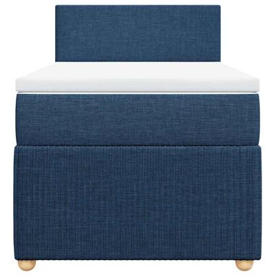 Boxspring met matras stof blauw 120x190 cm