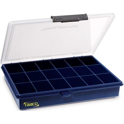 raaco Assorter 5-18 Assortimentsdoos (l x b x h) 240 x 195 x 43 mm Aantal vakken: 18 Vaste onderverdeling Box Inhoud 1 stuk(s)