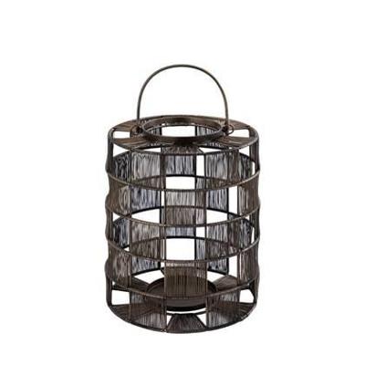 PTMD Stenn Lantaarn - 24x24x30 cm - Ijzer - Messing