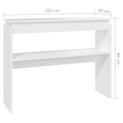 Wandtafel 102x30x80 cm spaanplaat wit
