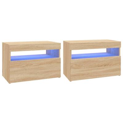 Tv-meubelen 2 st LED-verlichting 60x35x40 cm sonoma eikenkleur