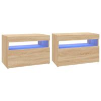 Tv-meubelen 2 st LED-verlichting 60x35x40 cm sonoma eikenkleur - thumbnail