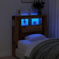 Hoofdeinde met LED 100x18,5x103,5 cm bewerkt hout oud hout - thumbnail
