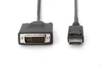 DIGITUS DisplayPort-adapterkabel - DP - DVI (24+1) - Full-HD 1080p/60Hz - Displayport 1.1a - 3m - met vergrendeling - geschikt voor monitoren, grafische kaarten - zwart - thumbnail