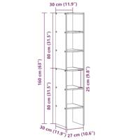 Boekenkasten 2 st 30x30x80 cm bewerkt hout gerookt eikenkleurig - thumbnail