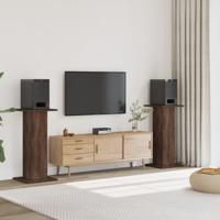 Speakerstandaards 2 st 30x30x95 cm bewerkt hout bruin eiken - thumbnail