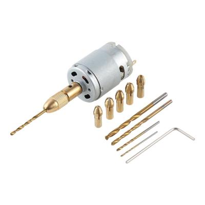 WLXY WL-DIY001 Mini DIY Brass elektrische boor Chucks boor Bits ingesteld DC-12V Motor