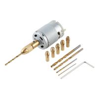 WLXY WL-DIY001 Mini DIY Brass elektrische boor Chucks boor Bits ingesteld DC-12V Motor - thumbnail