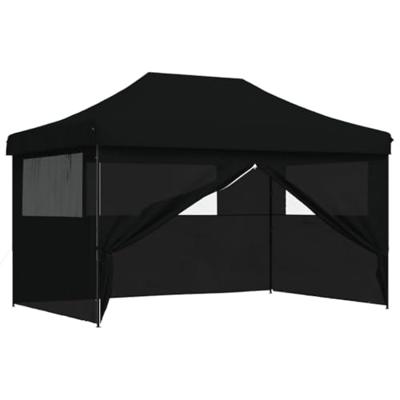 Partytent inklapbaar pop-up met 4 zijwanden zwart Partytent inklapbaar pop-up met 4 zijwanden zwart