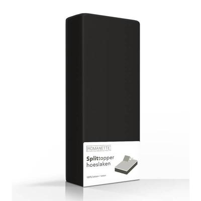 Split-Topper Hoeslaken Romanette Zwart-160 x 210 cm Split-Topper Hoeslaken Romanette Zwart-160 x 210 cm