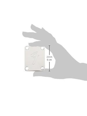 Fender neck plate vintage F-logo 4-bolt chroom