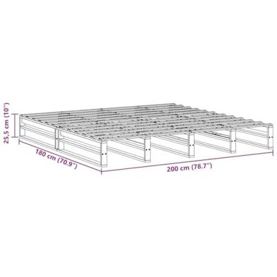 Bedframe zonder matras massief grenenhout wasbruin 200x200 cm
